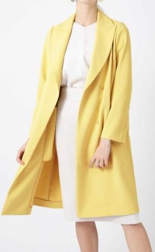 黄色のコート　わた定　わたし、定時で帰ります　ファッション　洋服　吉高由里子